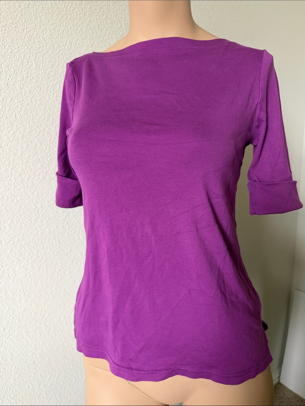 Lauren Ralph Lauren Scoop Neck Sweater in Bright Purple PM/M